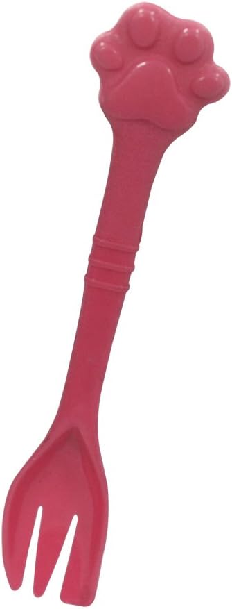 Kunhe Pet Dog Cat Feeding Scooping Can Tin Food Fork Mixing Spoon Pink 748Inch - Image 1