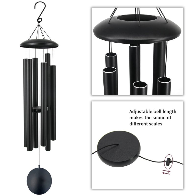 ASTARIN 45 in Memorial Wind Chimes Large with 6 Heavy Tubes, Large Deep Tone Wind Chimes Outdoor for Garden Hanging DÃ©cor,Sympathy Gifts. Black - Image 3