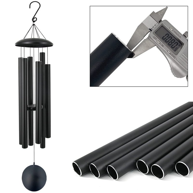 ASTARIN 45 in Memorial Wind Chimes Large with 6 Heavy Tubes, Large Deep Tone Wind Chimes Outdoor for Garden Hanging DÃ©cor,Sympathy Gifts. Black - Image 5