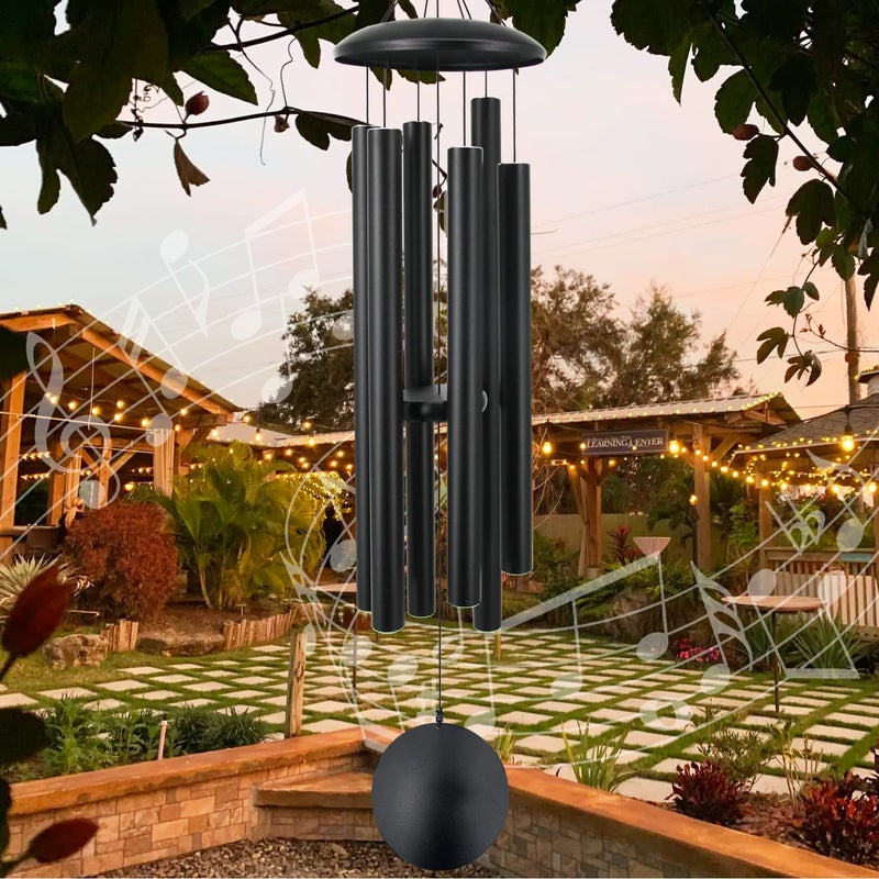 ASTARIN 45 in Memorial Wind Chimes Large with 6 Heavy Tubes, Large Deep Tone Wind Chimes Outdoor for Garden Hanging DÃ©cor,Sympathy Gifts. Black - Image 4