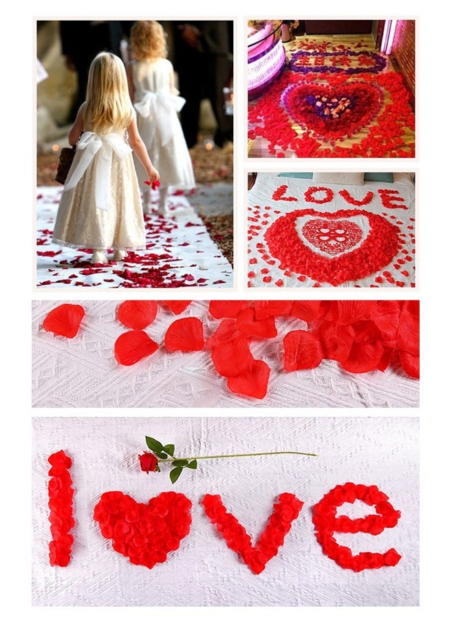 2000 Pcs Artficial Rose Petals for Wedding Flowers Home Party Romantic Night Anniversary Valentine's Day, Red - Image 3