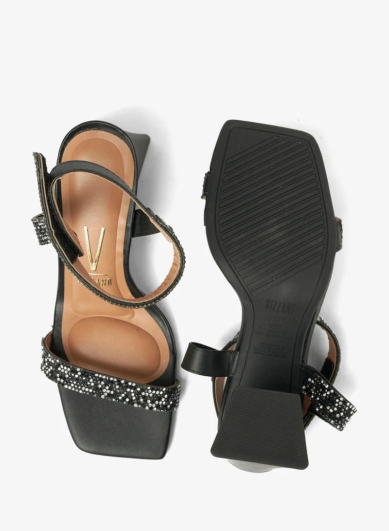 Vizzano Black Block Heel Sandals for Women – Stylish Ladies Heels Sandals for Everyday Wear for Women | Best Price UAE
