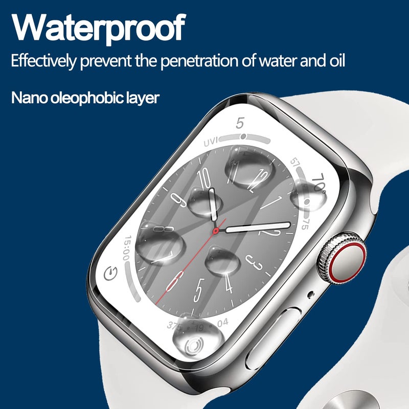 YMHML [ 8 Pack Screen Protector Compatible for Apple Watch 45mm Series 9 Series 8 Series 7, [Upgrade Flexible Film] Soft HD Clear Anti-Scratch Film for iWatch 9 8 7 Accessories - Image 3