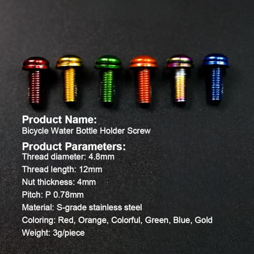 Chooee Water Bottle Cage Bolts，Bike Bottle Cage Bolts for MTB/Mountain Bike,Blue - Image 5