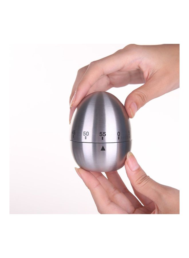 Stainless Steel Egg Shaped Kitchen Timer, 60-Minute Mechanical Countdown Timer for Cooking & Baking - Image 5