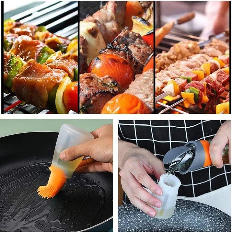 Kotudi Silicone Oil Dispenser Bottle Brush Pastry Basting Brush Oil Honey Wine Sauce Grill Cooking Oil Dispenser for Barbecue Roasting sauteing Frying Kitchen Tools Accessories Pack of 1  - Image 5