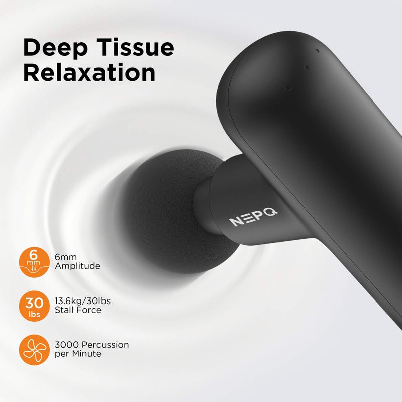 NEPQ Mini massage Gun, Powerful Fascial Gun Portable Deep Tissue Percussion Muscle Back Head Massager for Pain Relief with 4 Massage Heads High-Intensity Vibration Rechargeable Small Massage Gun - Image 4