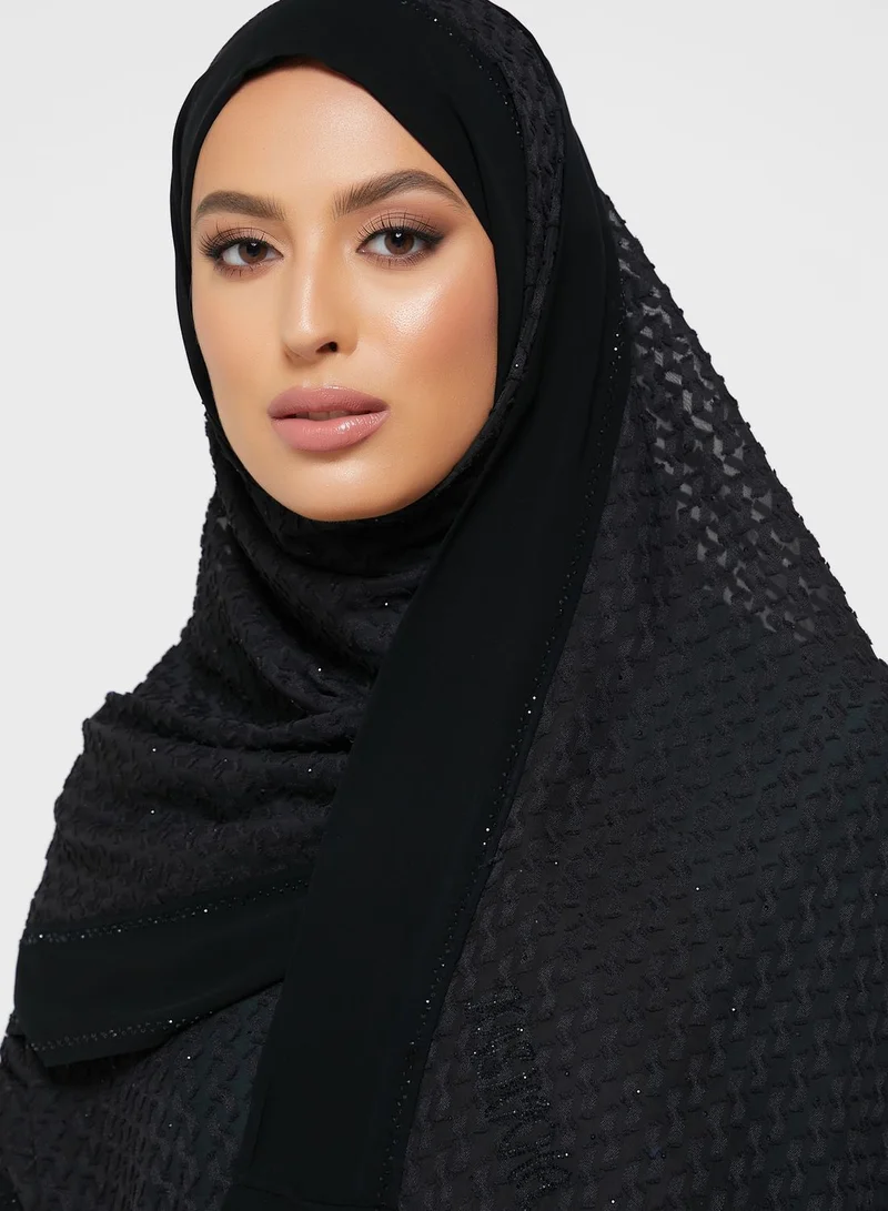 KASHKHA Chiffon Hijab With Stone Work