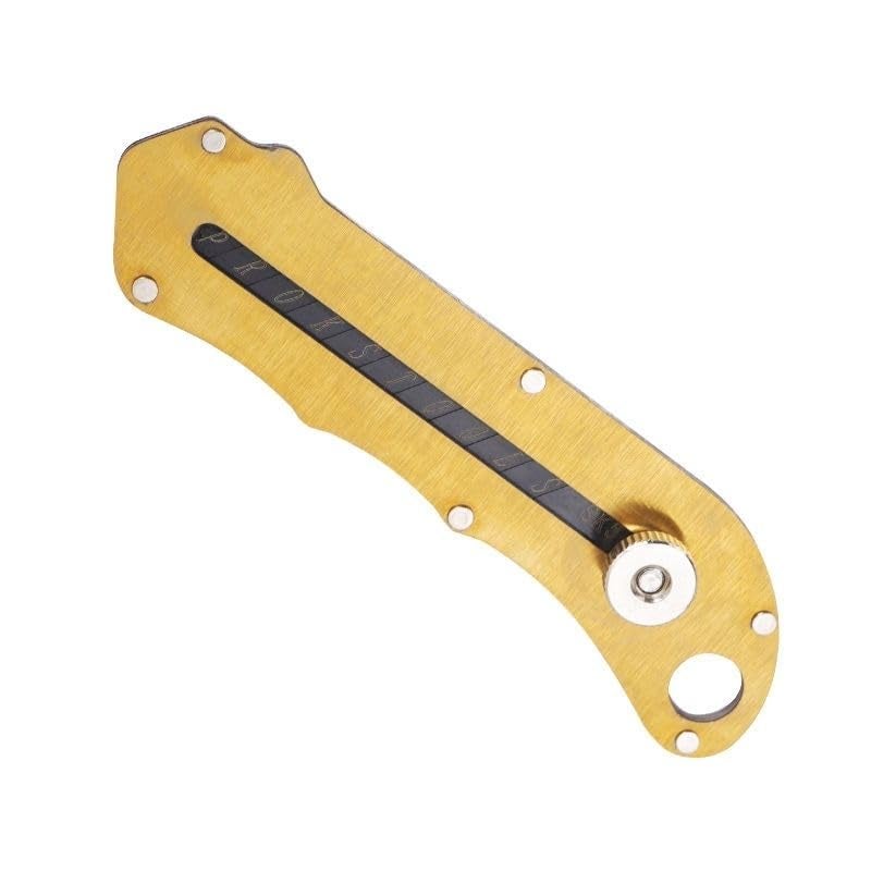 Dizgoy Retractable Stainless Steel Utility Knife With Blades - Simple Portable Heavy Duty Retractable Box Cutter For School, Office, Student- 18mm Wider Sharp Blade with Finger Grip (Gold) - Image 1