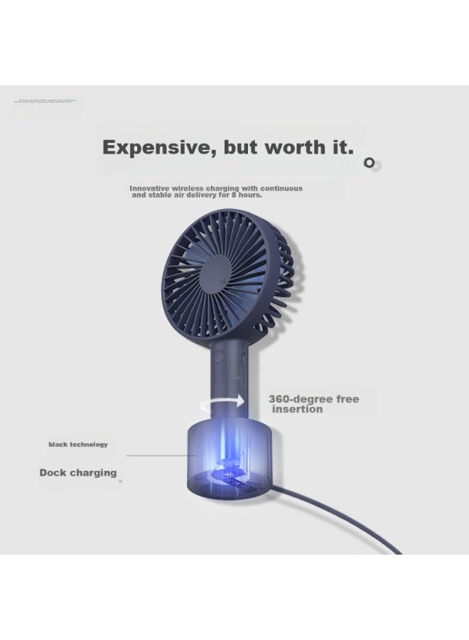 Solove N9pro Handheld Fan, Usb Rechargeable, Small Fan With Base, Portable, Summer Outdoor High-power, Student Desktop, Long Battery Life, Quiet Fan, Pink - Image 4