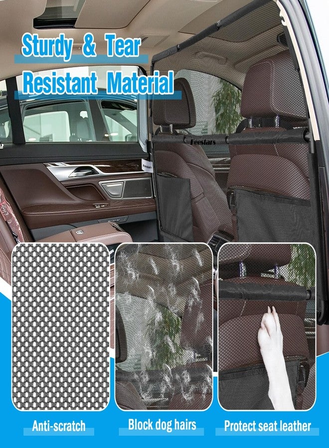 Feestars 50" Dog Barrier for Truck Car, Pet Net Barrier for Car, SUV Dog Barrier for Cargo Area, Back Seat Car Gate with See Through Net Mesh - Image 4