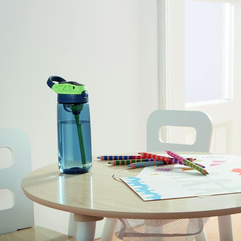 Contigo Kids Straw Water Bottle with AUTOSPOUT Lid, 20oz, Blueberry - Image 2