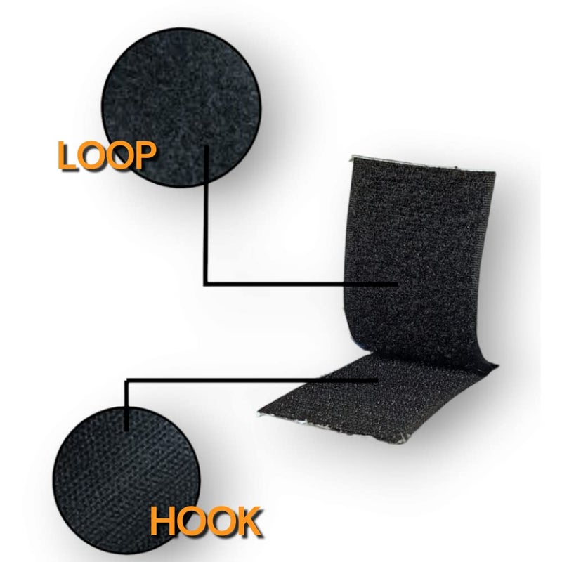 INSTITCH Self Adhesive Hook & Loop Tape - 1 Inch x 4 Inch - Heavy Gumming On Back, Velcro Strips, Nylon Self Adhesive Hook and Loop Tape - Perfect for Home and Office Use (Black) (48) - Image 2