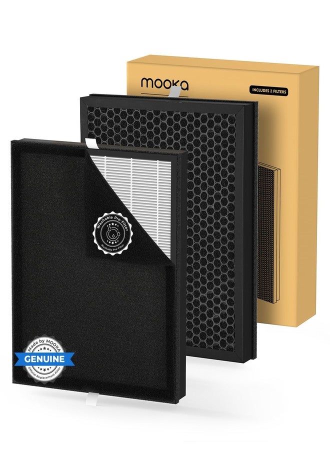 موكا فلتر موكا الأصلي القابل للغسل بتقنية هيبا، بديل لفلتر جهاز تنقية الهواء KJ190L، ترشيح ثلاثي المراحل يزيل جميع حبوب اللقاح تقريبًا، ووبر الحيوانات الأليفة، والدخان، والشعر، والغبار، عبوة من قطعتين - Image 1