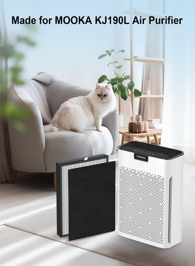 موكا فلتر موكا الأصلي القابل للغسل بتقنية هيبا، بديل لفلتر جهاز تنقية الهواء KJ190L، ترشيح ثلاثي المراحل يزيل جميع حبوب اللقاح تقريبًا، ووبر الحيوانات الأليفة، والدخان، والشعر، والغبار، عبوة من قطعتين - Image 2