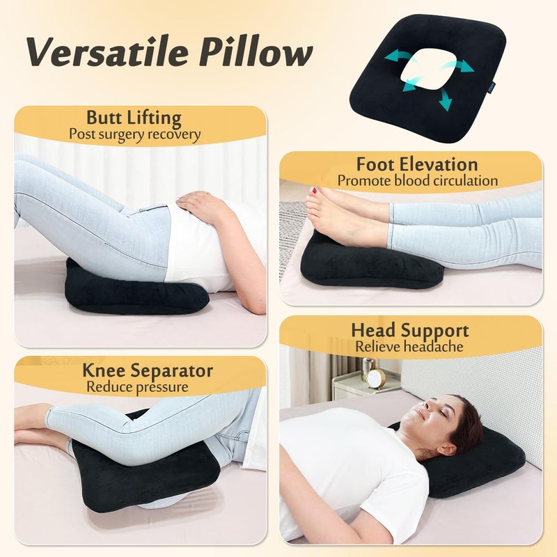AOSSA Bed Sore Cushions for Butt Positioning Pillow, Pressure Ulcer Cushion, Donut Pressure Relief Pillow for Sleeping Position Wedge After Surgery Turning Back Body Leg Support Medical Seat Cushion - Image 5