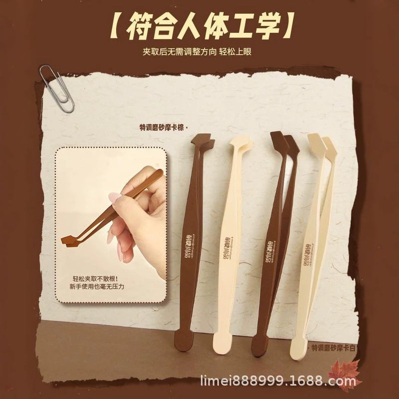 Stainless Steel Spatula Tweezers for False Eyelashes - Image 1