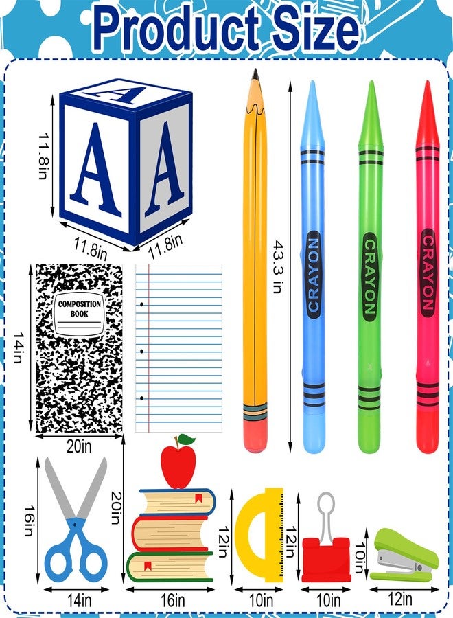 Resholder 14 Pcs Giant School Theme Party Decorations ABC Alphabet Party Favor Box Large Inflatable Pencil Crayon for Celebration Back to School Birthday Decoration - Image 2