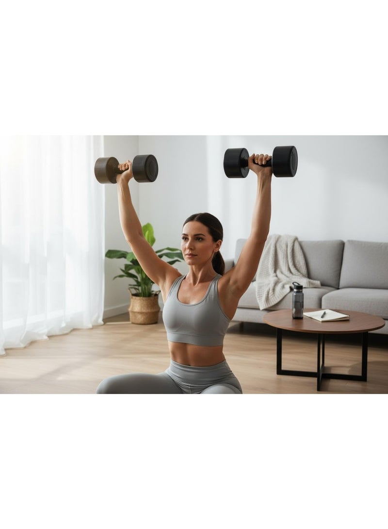 SportQ Heavy Duty Plastic Coated Dumbbell Pair – Training Weights for Home Workout & Muscle Building – Sturdy Design with Firm, Secure Grip - Image 2