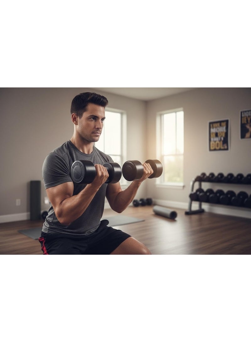 SportQ Heavy Duty Plastic Coated Dumbbell Pair – Training Weights for Home Workout & Muscle Building – Sturdy Design with Firm, Secure Grip - Image 5