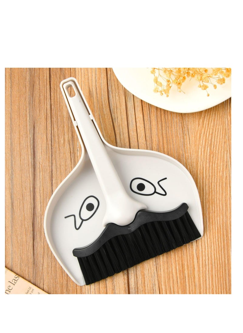 Generic - Small Table Broom and Dustpan Set, Mini Dust Pan with Brush Set Cute Hand Dustpan Table Top Brush Table Crumb Sweeper Broom for Desktop Keyboard Sweep Cars Pet Nest Home Sofa Kitchen - Image 1