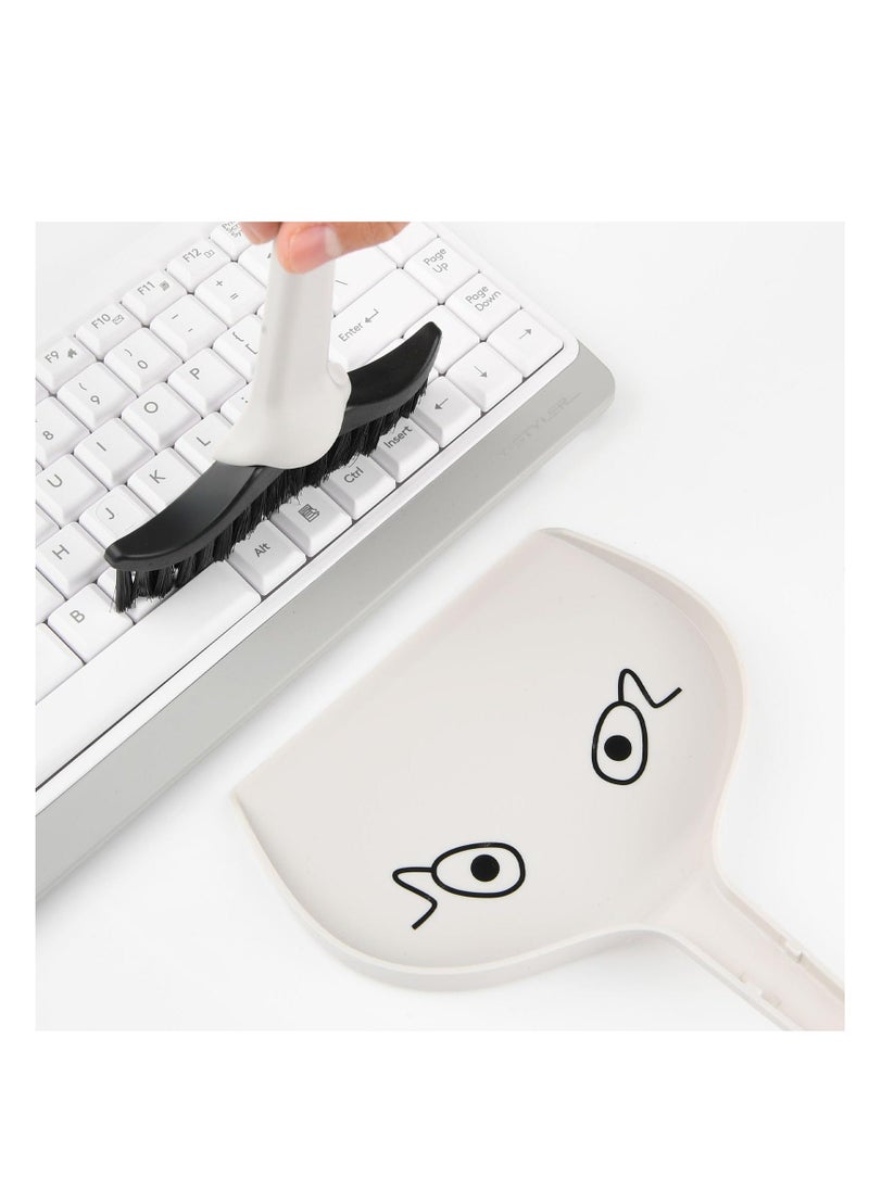 Generic - Small Table Broom and Dustpan Set, Mini Dust Pan with Brush Set Cute Hand Dustpan Table Top Brush Table Crumb Sweeper Broom for Desktop Keyboard Sweep Cars Pet Nest Home Sofa Kitchen - Image 1