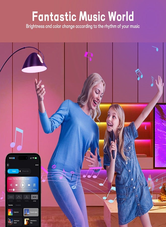 0 تي أوه وان تيك مصباح LED ذكي فولت 10 واط لشبكة الواي فاي بألوان RGB 16 مليون يعمل مع جوجل هوم والتحكم بالصوت والتطبيق موفر للطاقة للديكور المنزلي والاستخدام اليومي - Image 4