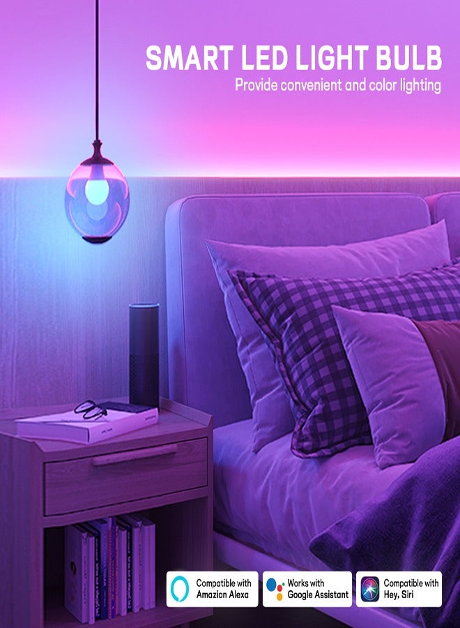 0 تي أوه وان تيك مصباح LED ذكي فولت 10 واط لشبكة الواي فاي بألوان RGB 16 مليون يعمل مع جوجل هوم والتحكم بالصوت والتطبيق موفر للطاقة للديكور المنزلي والاستخدام اليومي - Image 5