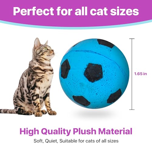 SPOT Sponge Soccer Ball Cat Toys - Interactive and Colorful Plush Toy, Fun for Cats and Kittens to Bat and Chase, Keep Cats Entertained - 1.5" Assorted 4- Pack - Image 2