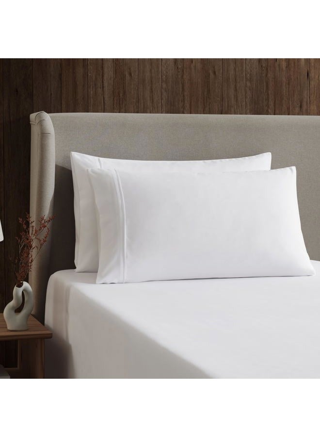 Nestl Bedding 3 Piece Sheet Set - 1800 Deep Pocket Bed Sheet Set - Hotel Luxury Double Brushed Microfiber Sheets - Deep Pocket Fitted Sheet, Flat Sheet, Pillow Cases, Twin XL - White - Image 3