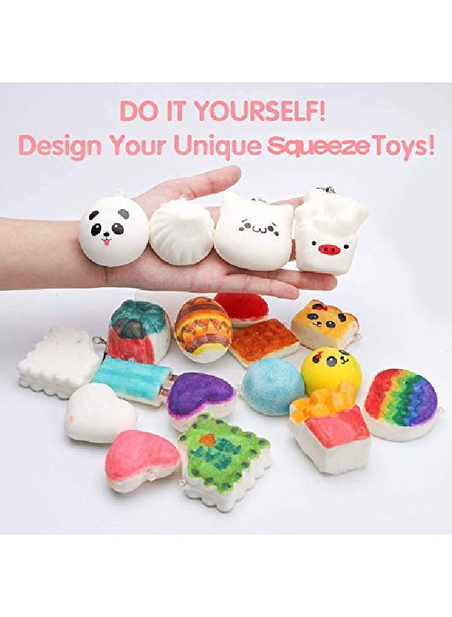 WATINC Random 10 Pcs Diy Squeeze Toys Cream Scented Kawaii Simulation Lovely Toy Medium Mini Soft Food Squeeze Bread Toys Keychains Phone Straps Bonus Random Stickers - Image 3