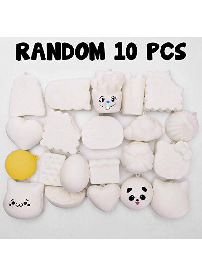 WATINC Random 10 Pcs Diy Squeeze Toys Cream Scented Kawaii Simulation Lovely Toy Medium Mini Soft Food Squeeze Bread Toys Keychains Phone Straps Bonus Random Stickers - Image 2