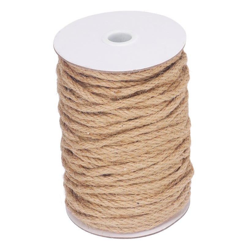 Jute Twine 50m Length 5mm Diameter Premium Natural Fiber - High Strength Flexible Cord Crafting Material for DIY Projects Home Decoration Handmade Jewelry - Image 1