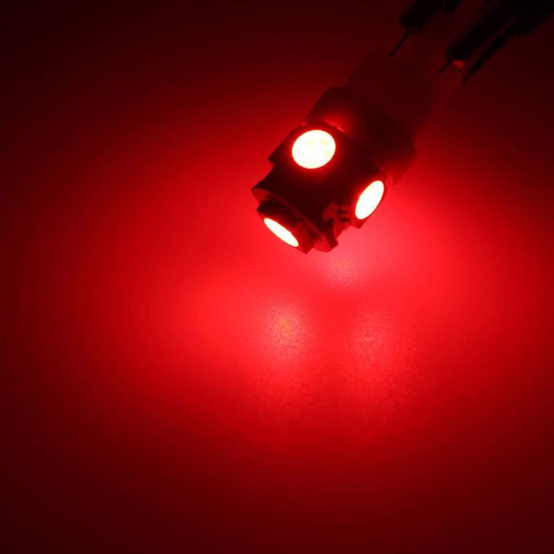 GLOFE 10Pcs Cab Roof Running Marker Light Amber Red T10 LED Bulb Compatible with 2003 2004 2005 2006 2007 2008 2009 Hummer H2,Ford F-250 F-350 1999-2016 Super Duty - Image 5