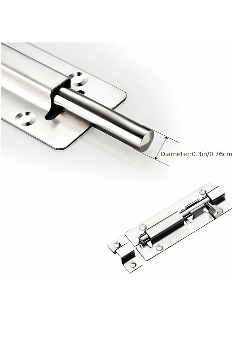 ABBASALI Stainless Steel Plain, Tower Bolt 4 Inch Chrome Finish  - Image 5