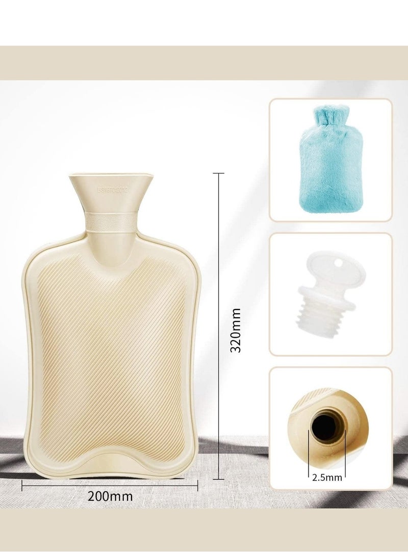 Lifenpure Lifenpure Hot Water Bag With Plush Cover Blue  - Image 2