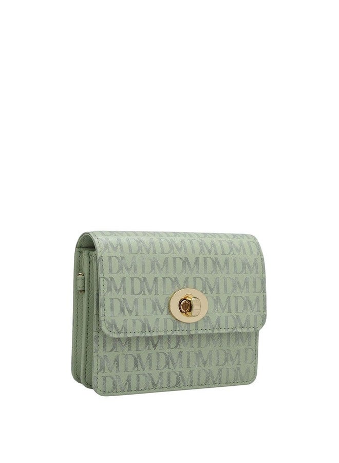 Da Milano Sling Leather Wallet for Women - Mint - Image 2