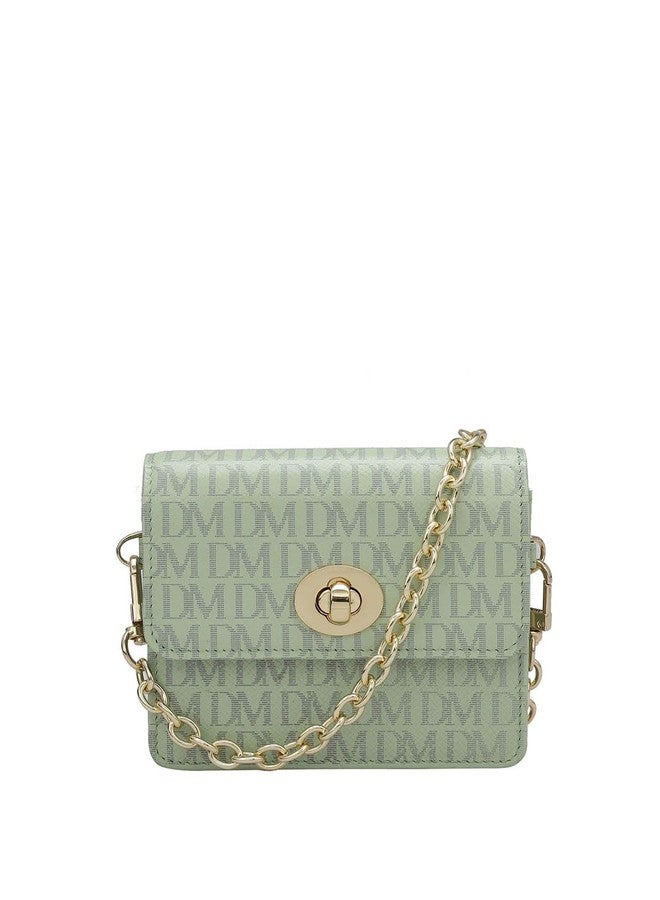 Da Milano Sling Leather Wallet for Women - Mint - Image 1
