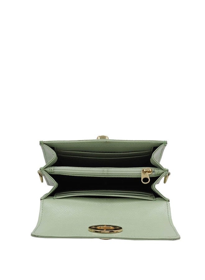 Da Milano Sling Leather Wallet for Women - Mint - Image 4