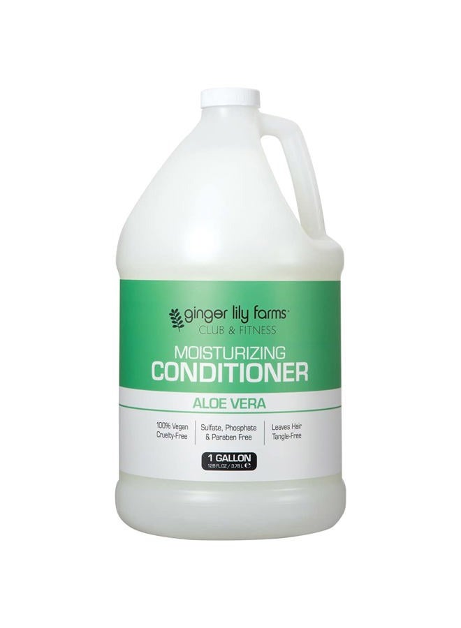 ginger lily farms Club & Fitness Moisturizing Conditioner for Dry Hair, 100% Vegan & Cruelty-Free, Aloe Vera Scent, 1 Gallon (128 fl oz) Refill, white - Image 1