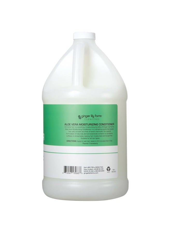 ginger lily farms Club & Fitness Moisturizing Conditioner for Dry Hair, 100% Vegan & Cruelty-Free, Aloe Vera Scent, 1 Gallon (128 fl oz) Refill, white - Image 2