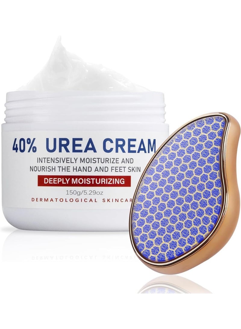 OUKEYA Urea Cream 40 Percent for Foot & Hand Cream with Foot Files for Dry Cracked,Urea Lotion for Feet Maximum Strength