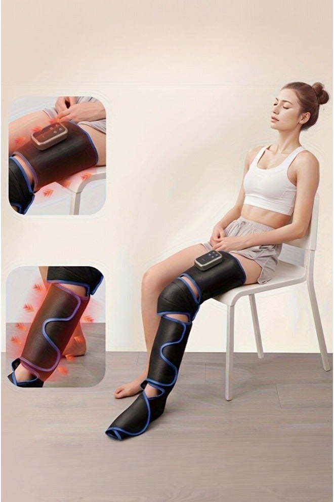 والالا جهاز تدليك كامل للساق، وسادة تدليك دافئة آمنة مع 3 سرعات قابلة للتعديل وشحن USB، يتضمن أحذية ضغط الهواء للاسترخاء في الساق والفخذين، هدية مثالية للآباء في العطلات، قطعة واحدة - Image 1