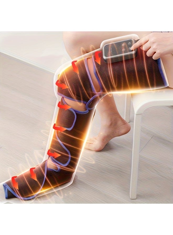 والالا جهاز تدليك كامل للساق، وسادة تدليك دافئة آمنة مع 3 سرعات قابلة للتعديل وشحن USB، يتضمن أحذية ضغط الهواء للاسترخاء في الساق والفخذين، هدية مثالية للآباء في العطلات، قطعة واحدة - Image 4