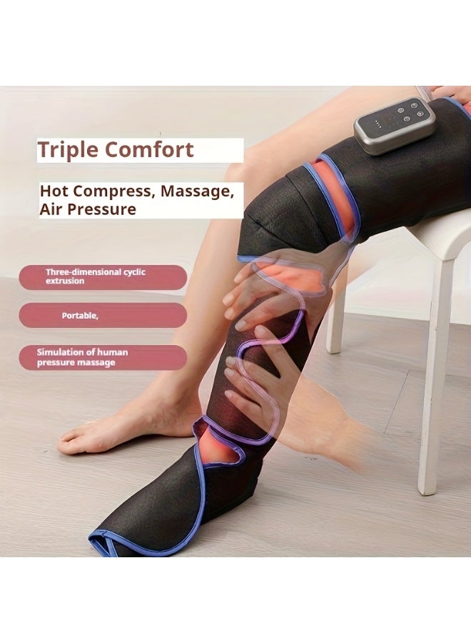 والالا جهاز تدليك كامل للساق، وسادة تدليك دافئة آمنة مع 3 سرعات قابلة للتعديل وشحن USB، يتضمن أحذية ضغط الهواء للاسترخاء في الساق والفخذين، هدية مثالية للآباء في العطلات، قطعة واحدة - Image 3