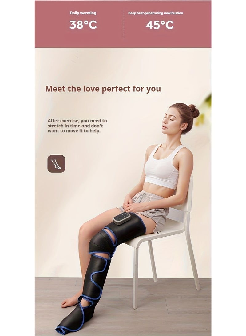والالا جهاز تدليك كامل للساق، وسادة تدليك دافئة آمنة مع 3 سرعات قابلة للتعديل وشحن USB، يتضمن أحذية ضغط الهواء للاسترخاء في الساق والفخذين، هدية مثالية للآباء في العطلات، قطعة واحدة - Image 5
