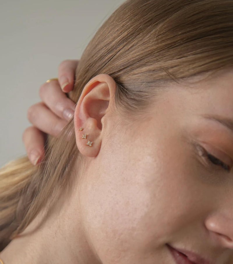 NONTAI 20G Flower Stud Push Pin Labret Threadless Flat Back Earring Tragus Stud Cartilage Helix Nose Stud - Image 4