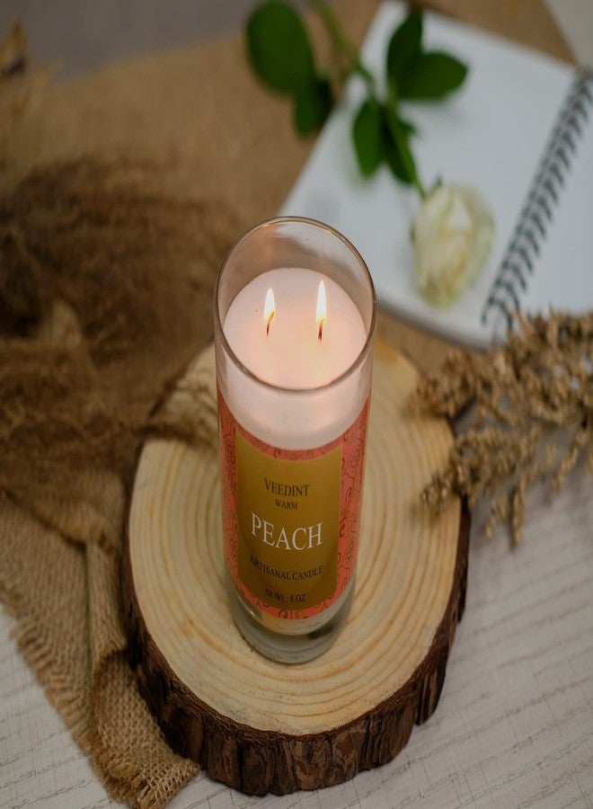 Veedint Candle Scented Candles, Jar Candle, Burn Time - 24 hrs, Metal Lid, 2 - Wick (Peach) - Image 5