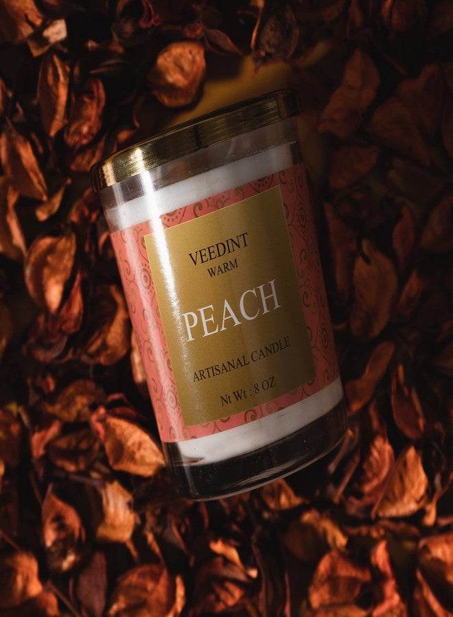 Veedint Candle Scented Candles, Jar Candle, Burn Time - 24 hrs, Metal Lid, 2 - Wick (Peach) - Image 3