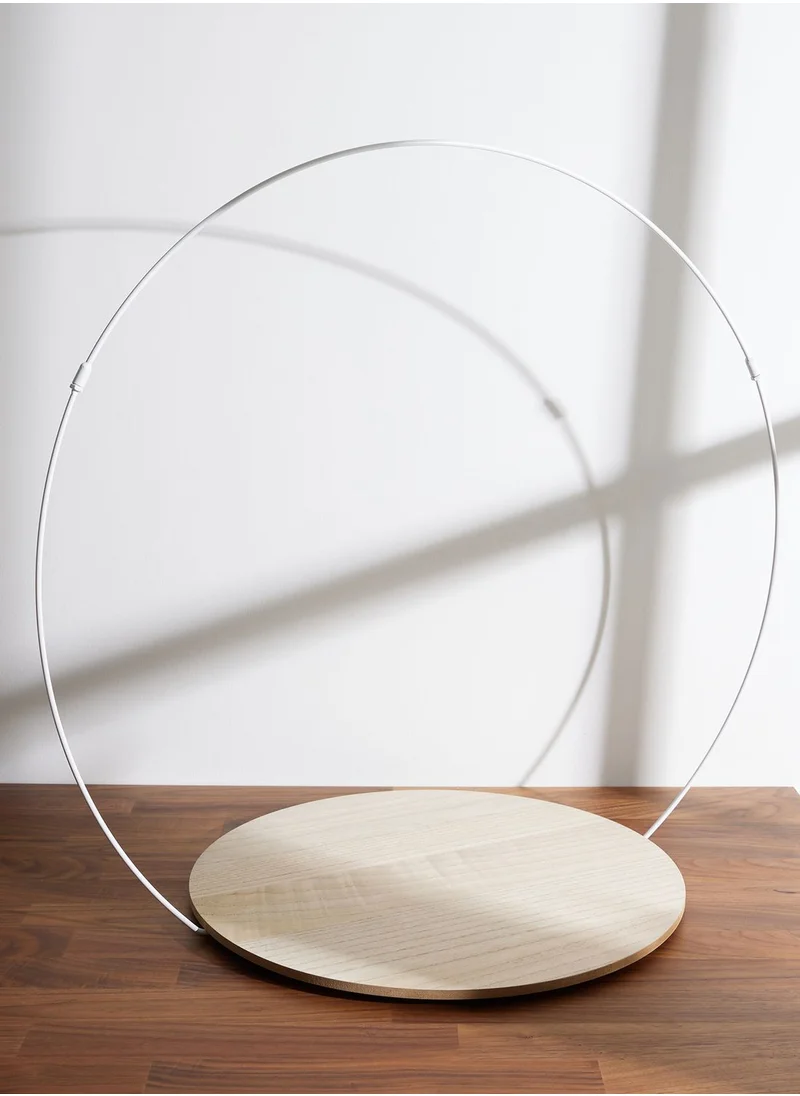 Ginger Ray Cake Stand Round Wooden Base With White Metal Hoop